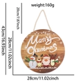 Panneau de porte de Noël rond en bois avec texte de vœux et motifs de cerf festifs - Style Lettres Amis de Noël