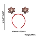 Christmas headband with brown stars and white snowflakes, dimensions 20cm by 17.6cm - Hexagram Snowflake Style