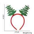 Weihnachtshaarreif mit grünen Glitzer-Weihnachtsbäumen und silbernen Sternen - Grüner Pailletten-Weihnachtsbaum