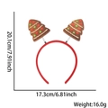 Christmas headband featuring spring-mounted gingerbread trees with dimensions and weight - Christmas Tree Cake Style