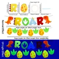 Fluorescent dinosaur birthday banner set with UV light effect and felt ROAR letters - ROAR Dinosaur Egg Banner (DIY Required)