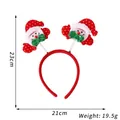 Christmas snowman headband with red polka dot hats and green sequin bows for kids - Santa Claus & Bow