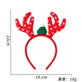 Red reindeer antler headband with white polka dots and a green knit hat for Christmas - Red Polka Dot Elk Horns