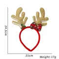 Christmas reindeer antler headband in red and gold finish with size and weight specs - Gold Reindeer Antlers