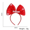 Glitzerndes rotes Weihnachts-Haarreif-Schleifendesign mit weißem HOHOHO Schriftzug - HOHOHO Paillettenschleife