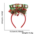 Weihnachts Haarreif HO HO HO mit roten Sternen und Schneeflocken, 20 cm Höhe - Weihnachts-Stirnband / HOHOHO Lametta Stil
