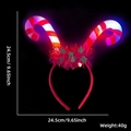 LED Christmas headband with glowing candy cane decorations and festive holly leaves - LED Candy Cane Style