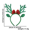 Dimensioni del cerchietto corna di renna natalizio: altezza 23,5 cm e larghezza 24 cm - Stile Corna Verdi con Fiocco