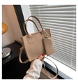 Chique beige gewatteerde vierkante handtas met mini-tasje en verstelbare riem - Khaki