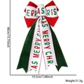 Red green velvet Christmas bow with Merry Christmas glitter text 40cm large hanging decor - Red Green Velvet Letter White Bow