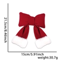 Large red velvet Christmas bow with white fur trim, sizing 21.5cm by 15cm for tree decor - Size 5 Plump Bow with White Edge