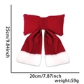 Large red velvet Christmas bow with white faux fur trim, size 25x20cm for tree decor - Size 4 Plump Bow with White Edge