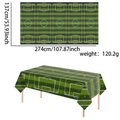 54x108 inch voetbalveld PE tafelkleed met groene grasstrepen en veldmarkeringen - Voetbalveld Stijl