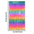 Regenbogen-Fransenvorhang für Partys, 1m x 2m Folienvorhang mit Farbverlauf - 2m Regenbogen Farbverlauf Regenvorhang