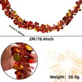 Ghirlanda di glitter rossi e oro, decorazione festiva con dimensioni 2m di lunghezza e 8,4cm - Tinsel Disco Rosso Oro / Circa 2m di lunghezza