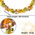 Ghirlanda glitter macaron dorata da 2m con dischi metallici da 8,4cm per decorazioni feste - Tinsel Macaron Misto Oro / Circa 2m di lunghezza