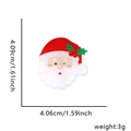 Lindo clip de pelo de Papá Noel en acrílico con dimensiones y peso de 3g para Navidad - Papá Noel de Bayas de Navidad
