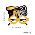 Glittery 2026 New Year party glasses in black and gold finish with champagne bottle detail - New Year Glasses / 2026 Gold Champagne Style