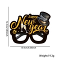 Black and gold 2026 Happy New Year party glasses frame with festive glitter accents - New Year Glasses / Welcome 2026 Top Hat Style