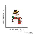 Cute acrylic Christmas snowman hair clip with size measurements 4.18cm by 2.88cm - Scarf Snowman Style