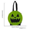 Green pumpkin felt bag with size markers 22cm high and 13cm wide for Halloween decor - Green Devil Head Style