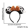 Halloween Mickey ears headband with orange sequin bow, skull pattern and BOO text - One Size / Skeleton BOO Sequin Bow