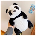 Dettaglio borsa panda peluche con texture morbida e ricamo sulle zampe - Grande / Bianco