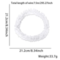 7.5m white star wire garland with 21.2cm diameter for festive party decoration - Leaf Shape / White Madder Tinsel Wire