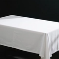 Disposable white checkered PE tablecloth for birthday party and elegant dessert table decor - 54*108inch / White