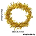 Golden Christmas star tinsel garland, 23cm diameter metallic wreath for DIY festive decor - Shiny Gold Small Tree Star Wire