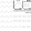 Size chart showing large and small white satin bows for festive party decorations - Satin Bow / White