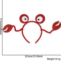 Serre-tête crabe rouge brillant pour fête d'enfants avec pinces à paillettes et yeux - Serre-tête Crabe Rouge