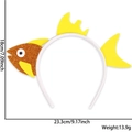 Cartoon yellow fish party headband for kids birthday with glitter orange fins and dimensions - Fish Head And Tail Headband