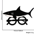 Lunettes de fête requin amusantes pour enfants, forme aileron noir, largeur 19,5 cm - Taille unique / Style Requin Noir