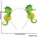 Glittery green seahorse headband for kids ocean themed birthday party and photo props - Green Seahorse Headband