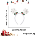 Cerchietto natalizio con fiocchi di neve bianchi e fiocco verde, per adulti, largo 23cm - Stile Fascia / Stile Fiocco Bianco