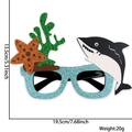 Lunettes de fête requin et corail à paillettes pour décor d'anniversaire océan - Taille unique / Style Étoile de Mer Corail Requin