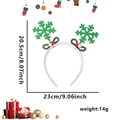Cerchietto natalizio con fiocchi di neve glitterati verdi e palline di peluche rosse - Stile Fascia / Stile Fiocco di Neve Verde