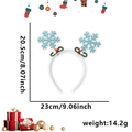 Christmas snowflake headband with light blue glitter and green festive tinsel decor - Light Blue Snowflake