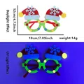 Fluorescent Christmas glasses with Santa hat and snowflake details for holiday parties - Snowflake Christmas Hat Style