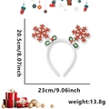 Christmas reindeer antler headband with red snowflakes and colorful mini pom-poms - Red Snowflake Style