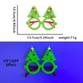 Christmas tree glasses with green felt frame showing daytime and fluorescent light effect - Pompom Christmas Tree Style