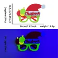 Neon Christmas glasses showing day and UV light glowing effect with Santa hat decor - Christmas Ball Hat Glasses Style
