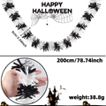 2,7m Halloween Girlande in Schwarz-Weiß mit flauschigen Fransen für Party-Deko - Schwarz Weiß