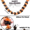 2M Halloween Girlande in Schwarz und Orange für Party Deko, 3.5 Zoll Breite - Schwarz Orange