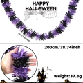 200 cm lila-schwarze Halloween-Girlande, 9 cm breit, für festliche Partydekorationen - Schwarz Lila