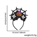 Halloween pumpkin headband with purple witch hat, black roses and spider web design - Black Flower Pumpkin Spider Web