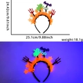 Cerchietto neon Halloween 24x25cm con vista diurna ed effetto luminoso sotto UV - Fascia per capelli tridente fantasma