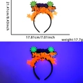 Cerchietto Halloween neon con scritta Happy Halloween, ragnatela e misure dettagliate - Stile ragnatela Happy Halloween