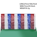Gonna da tavolo a frange rossa bianca blu per festa indipendenza 275x75cm - Gonna da Tavolo a Frange Curve Rosso Bianco Blu / 75*275cm
